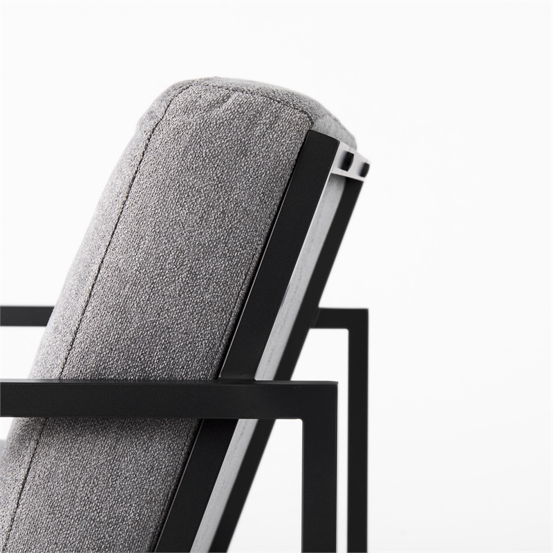 Mercana Armelle Gray Fabric Seat W/Gray Metal Frame Accent Chair