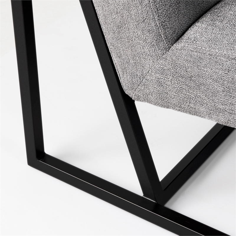 Mercana Armelle Gray Fabric Seat W/Gray Metal Frame Accent Chair