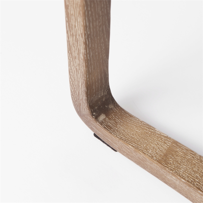 Mercana Brayden Light Brown Wood W/ Beige Fabric Seat Accent Chair