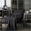 Mercana Leonidas Black Faux Leather Wrap Seat W/ Black Metal Frame Accent Chair