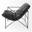 Mercana Leonidas Black Faux Leather Wrap Seat W/ Black Metal Frame Accent Chair