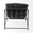 Mercana Leonidas Black Faux Leather Wrap Seat W/ Black Metal Frame Accent Chair