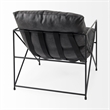 Mercana Leonidas Black Faux Leather Wrap Seat W/ Black Metal Frame Accent Chair