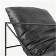 Mercana Leonidas Black Faux Leather Wrap Seat W/ Black Metal Frame Accent Chair