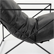 Mercana Leonidas Black Faux Leather Wrap Seat W/ Black Metal Frame Accent Chair