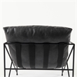Mercana Leonidas Black Faux Leather Wrap Seat W/ Black Metal Frame Accent Chair