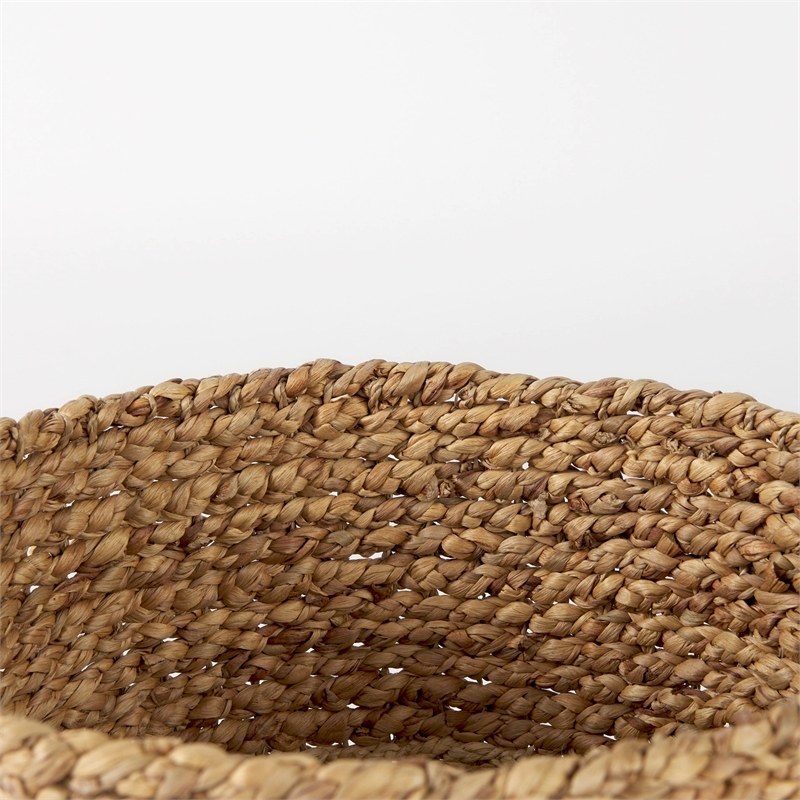Mercana Morocco (Set of 3) Brown Wicker Water Hyacinth and Cornhusk Round Basket