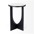 Mercana Preston White Marble Top W/Silver Metal End/Side Table