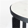 Mercana Preston White Marble Top W/Silver Metal End/Side Table