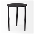 Mercana Furniture and Decor Timothy Solid Iron Round Accent Table in Ebony Black