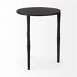 Mercana Furniture and Decor Timothy Solid Iron Round Accent Table in Ebony Black