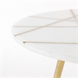 Vivienne  White Marble Antique Gold Metal Round Large Side Table