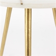 Vivienne  White Marble Antique Gold Metal Round Large Side Table