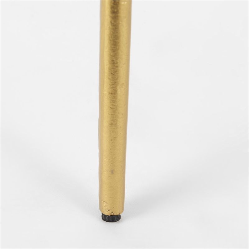 Vivienne  White Marble Antique Gold Metal Round Large Side Table