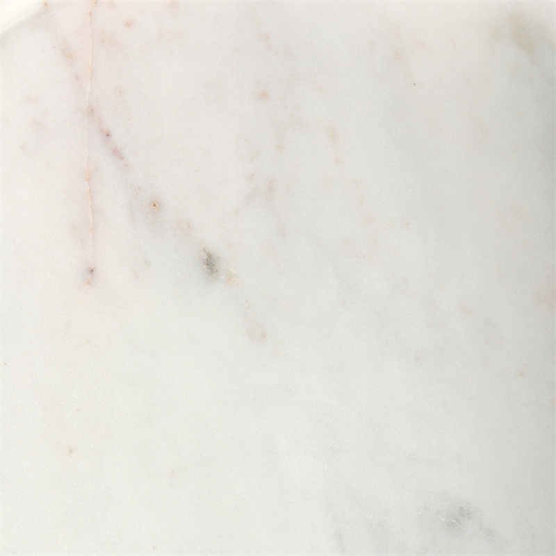 Mercana Stella 17L x 17W White Round Marble Top W/Gold Base Accent Table