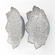 Miranda Set of 2 Stamped White/ Gray Metal Lotus Flower Wall Decor