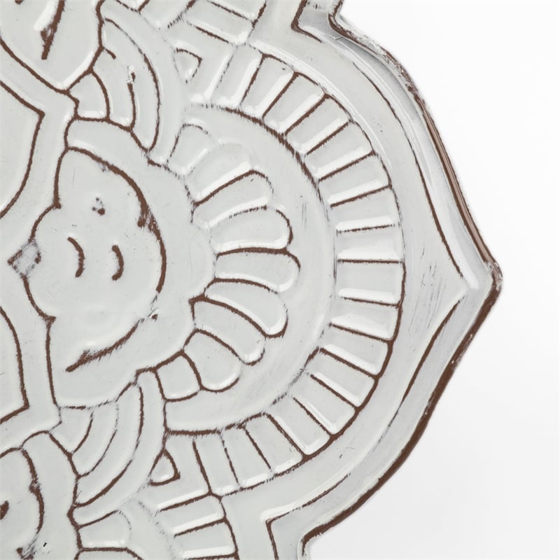 Miranda Set of 2 Stamped White/ Gray Metal Lotus Flower Wall Decor