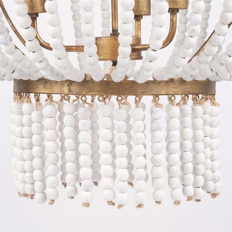 Mercana Rhone Gold Metal And Wood Beaded Chandelier