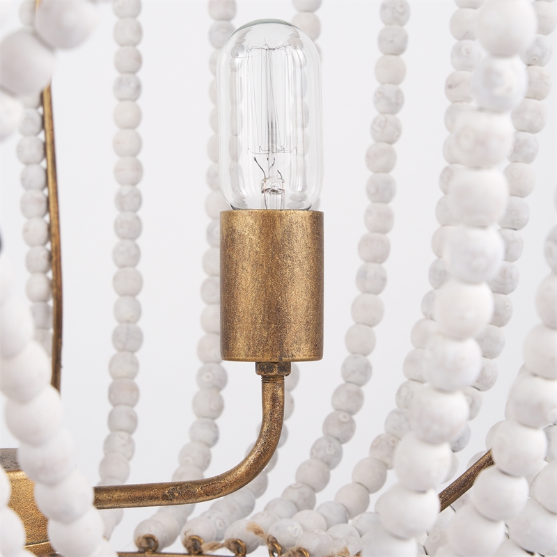 Mercana Rhone Gold Metal And Wood Beaded Chandelier