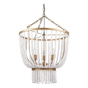 Mercana Rhone Gold Metal And Wood Beaded Chandelier