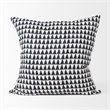 Mercana Jolie Cream W/ Black Print Linen Square Decorative Pillow Cover