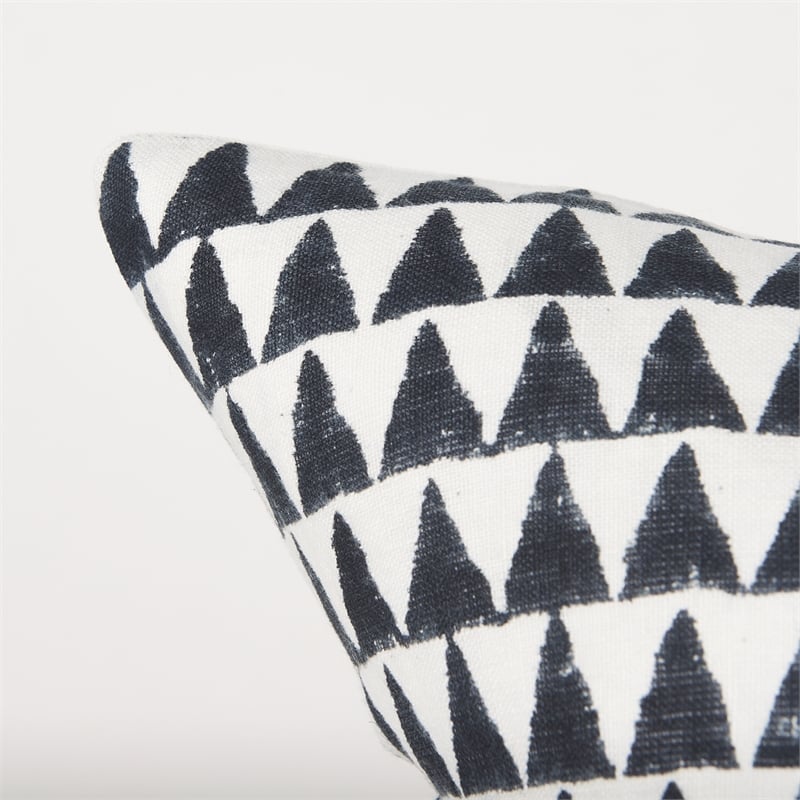 Mercana Jolie Cream W/ Black Print Linen Square Decorative Pillow Cover