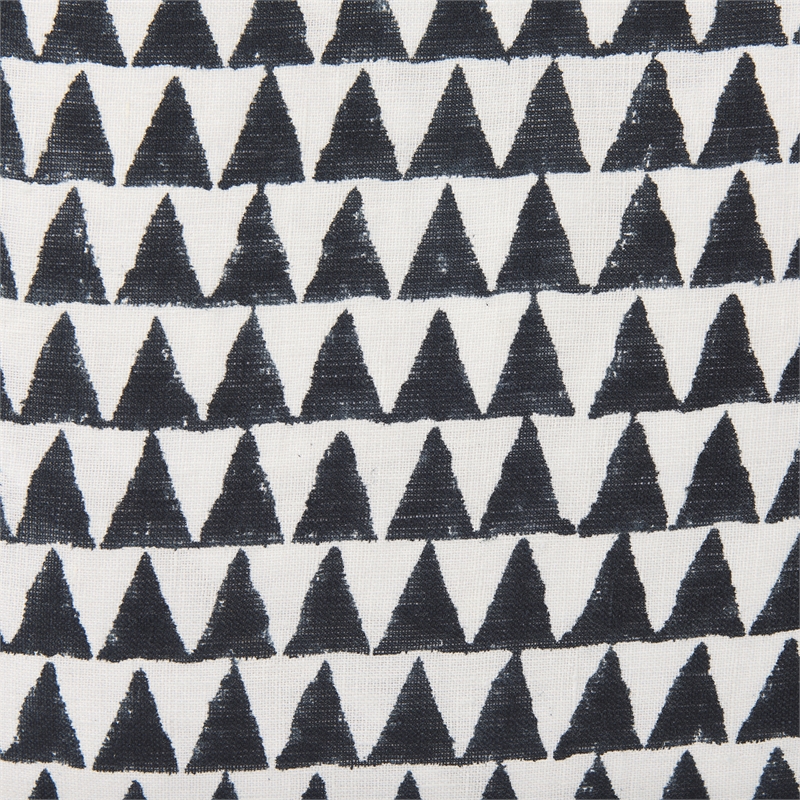 Mercana Jolie Cream W/ Black Print Linen Square Decorative Pillow Cover