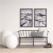 Mercana Jolie Cream W/ Black Print Linen Lumbar Decorative Pillow Cover