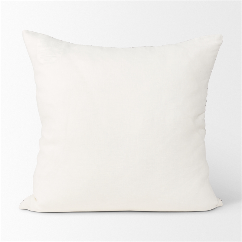 Mercana Jayden Cream W/ Merlot Print Linen Square Decorative Pillow Cover
