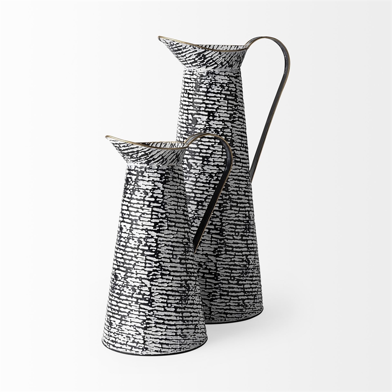 Mercana Colette Small Black/White Patterned Vase