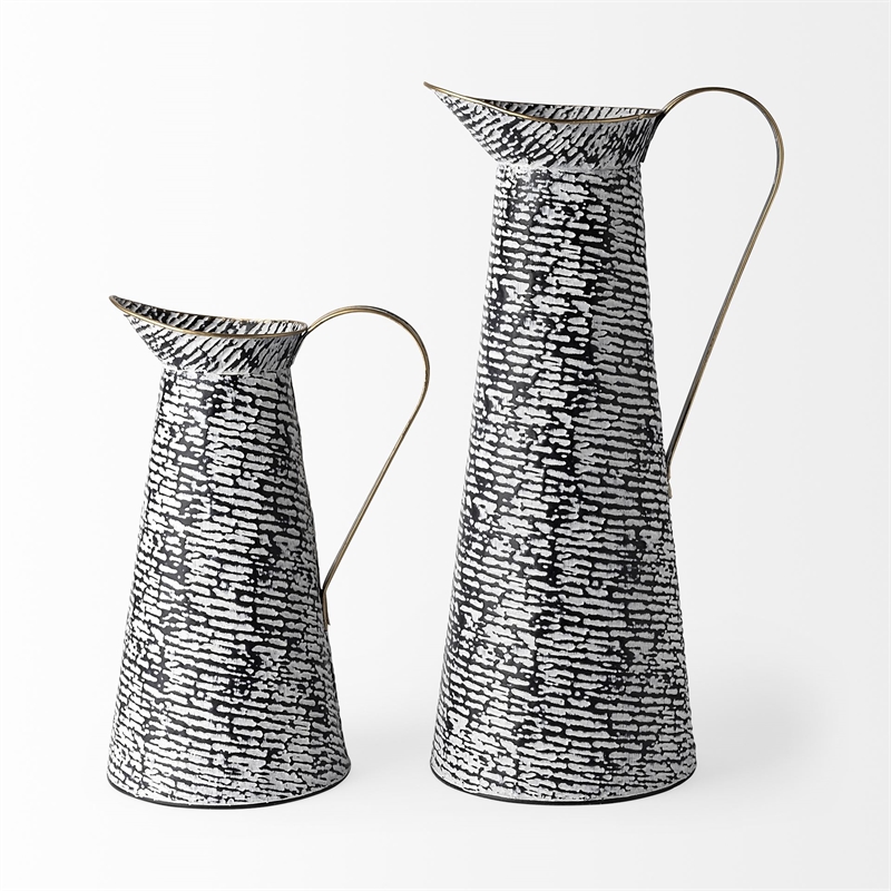 Mercana Colette Small Black/White Patterned Vase