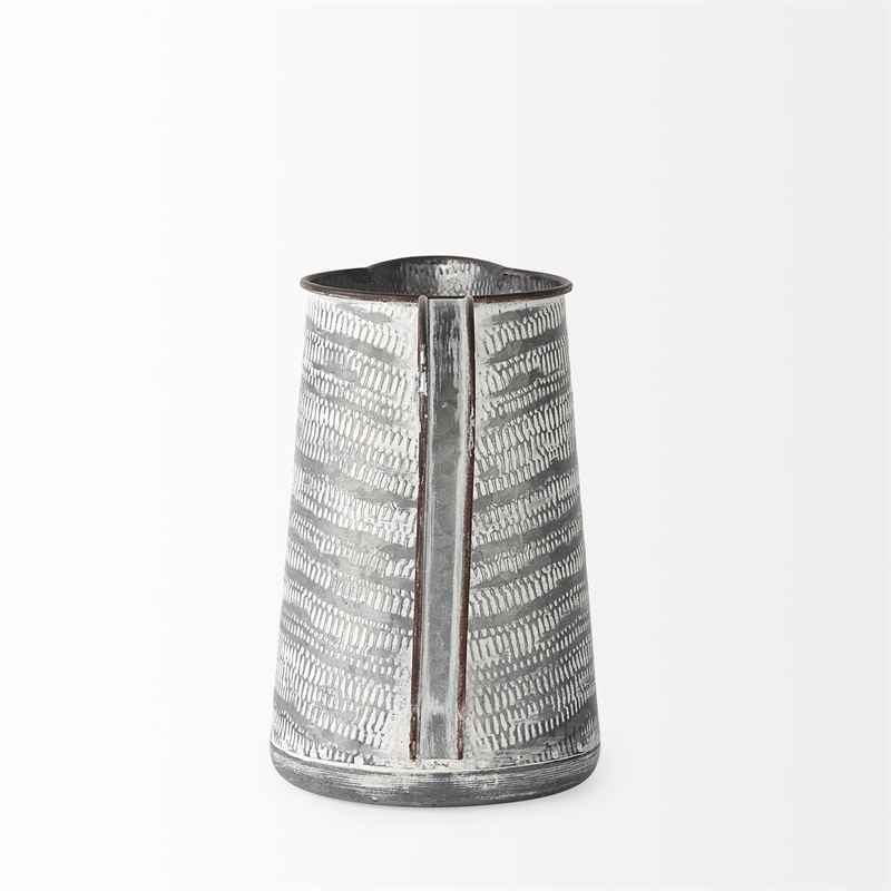 Mercana Serena I 8H Small Gray/White Textured Metal Jug