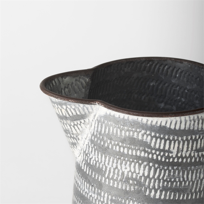 Mercana Serena I 8H Small Gray/White Textured Metal Jug