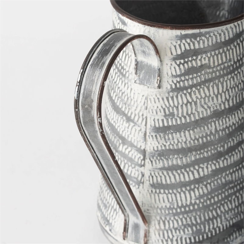 Mercana Serena I 8H Small Gray/White Textured Metal Jug