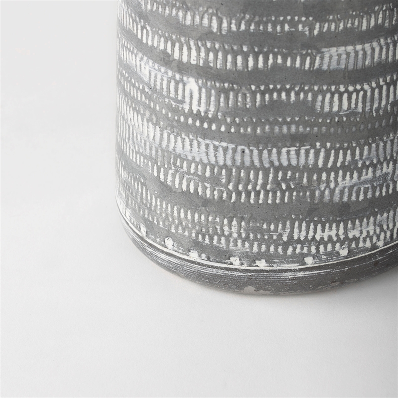 Mercana Serena I 8H Small Gray/White Textured Metal Jug