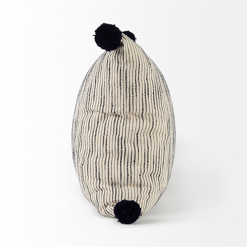 Mercana Krystal 18 X 18 Cream/Black Pom Pom Decorative Pillow Cover