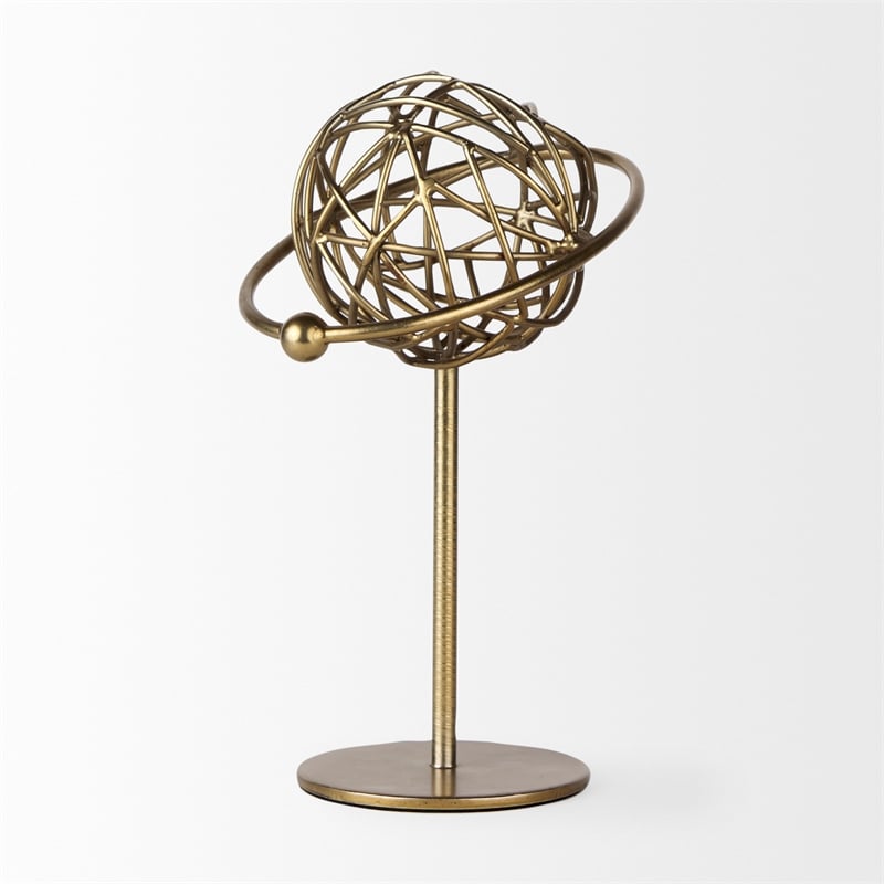 Mercana Atlas 10.0L X 8.0W X 12.0H Gold Metal Solar System Ornament