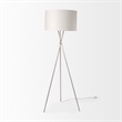 Mercana Ambrose Silver Metal W/Beige Fabric Shade Floor Lamp