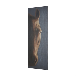 Mercana Hennessy 24X68 Brown Horse On Wood Oil Painting in Brown