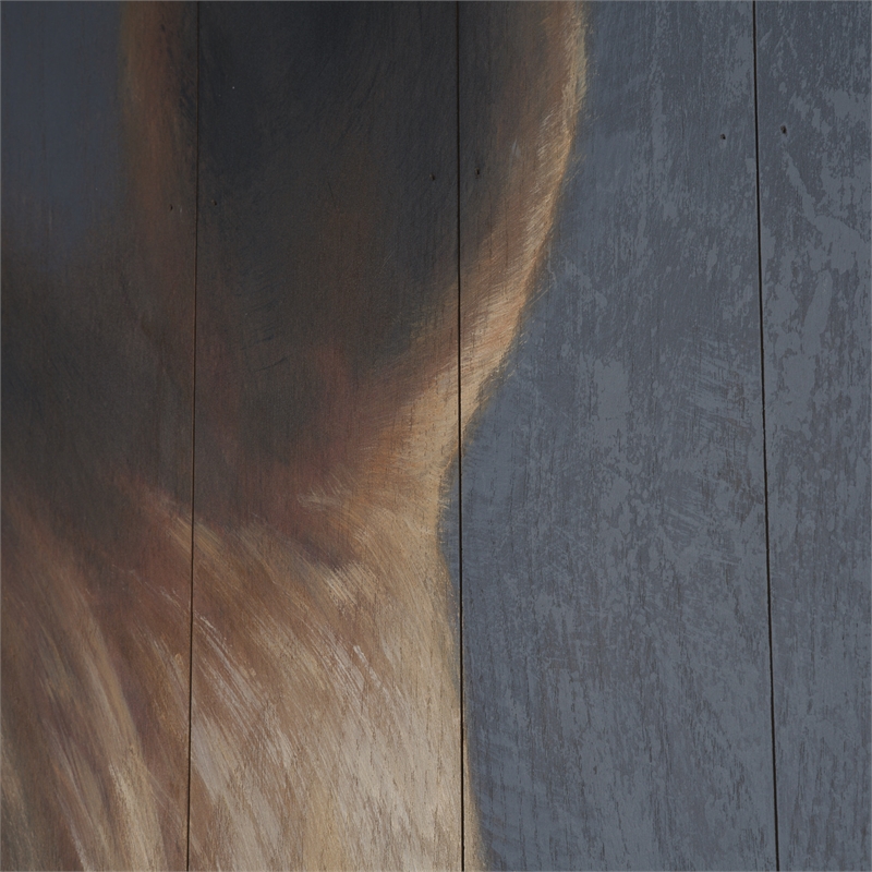 Mercana Hennessy 24X68 Brown Horse On Wood Oil Painting in Brown