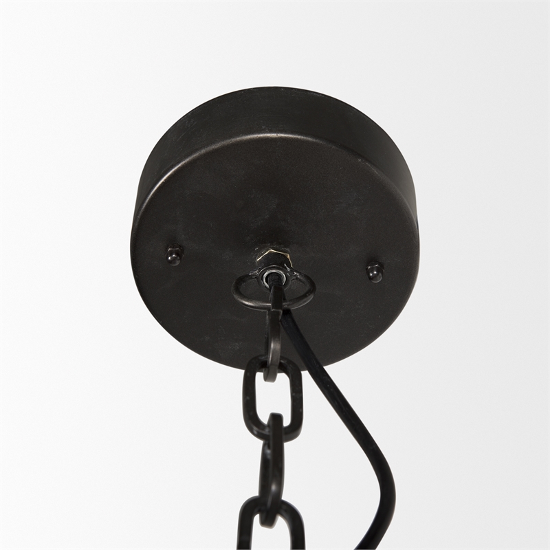 Mercana Selma Black Wood Bead And Metal Chandelier