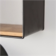 Mercana Finley Set Of 3 Black Metal W/Wood Wall Shelves