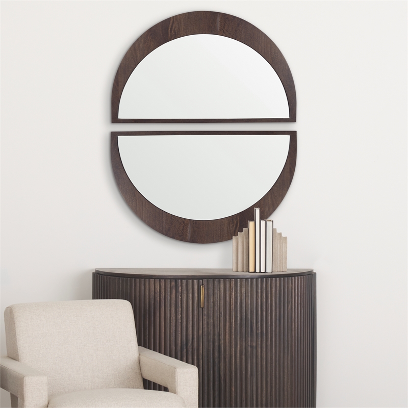 Mercana Celeste Dark Brown Wood Small Mirror