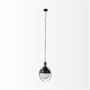 Mercana Leighton Ii 15X20 Black Metal Spherical Pendant Light in Clear