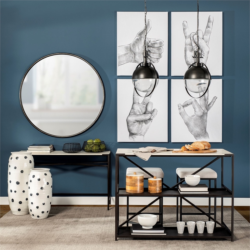 Mercana Leighton Ii 15X20 Black Metal Spherical Pendant Light in Clear