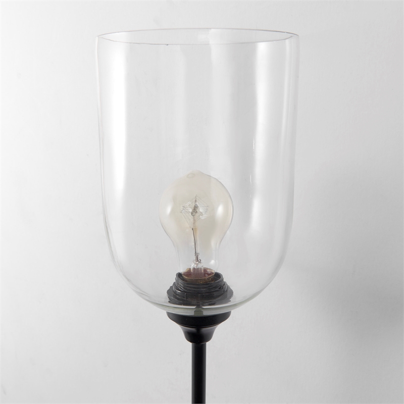 Mercana Clyde 6.0L X 8.0W X 37.0H Matte Black W/Glass Round Wall Sconce