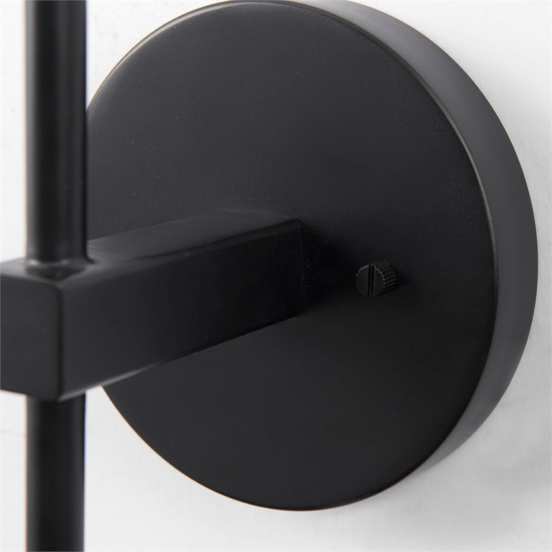 Mercana Clyde 6.0L X 8.0W X 37.0H Matte Black W/Glass Round Wall Sconce