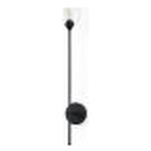 mercana clyde 6.0l x 8.0w x 37.0h matte black w/glass round wall sconce
