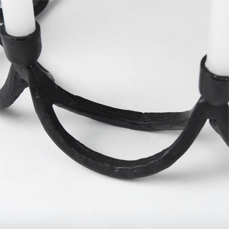 Mercana Seraph Round Candle Holder in Black