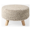 Mercana Bina 24.0L X 24.0W X 14.0H Light Gray 4 Legged Wool Stool